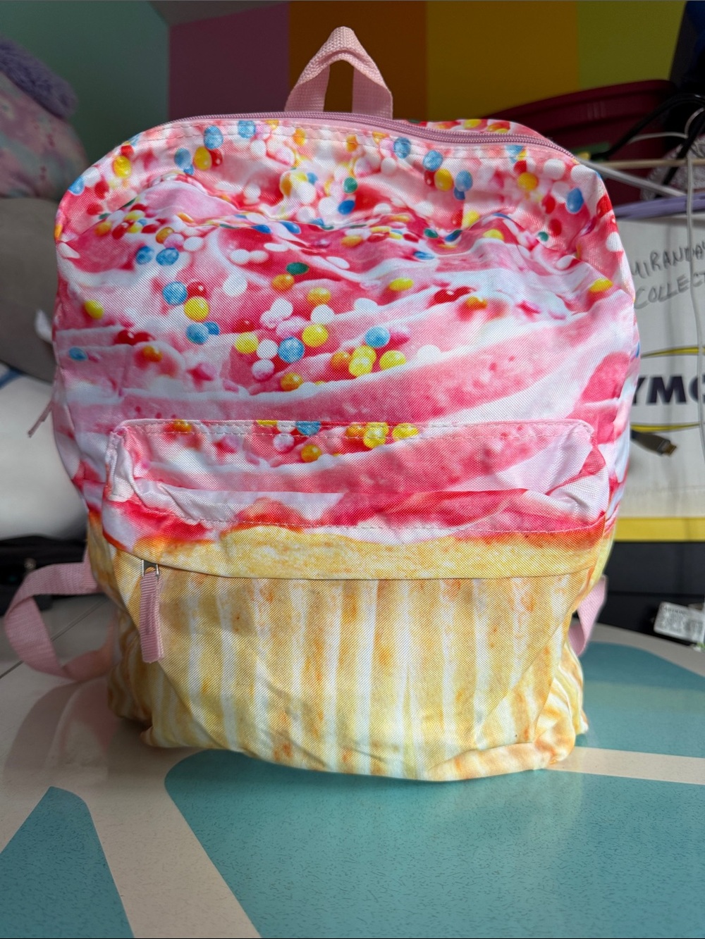 Pink Sprinkles Cupcake Print Backpack
